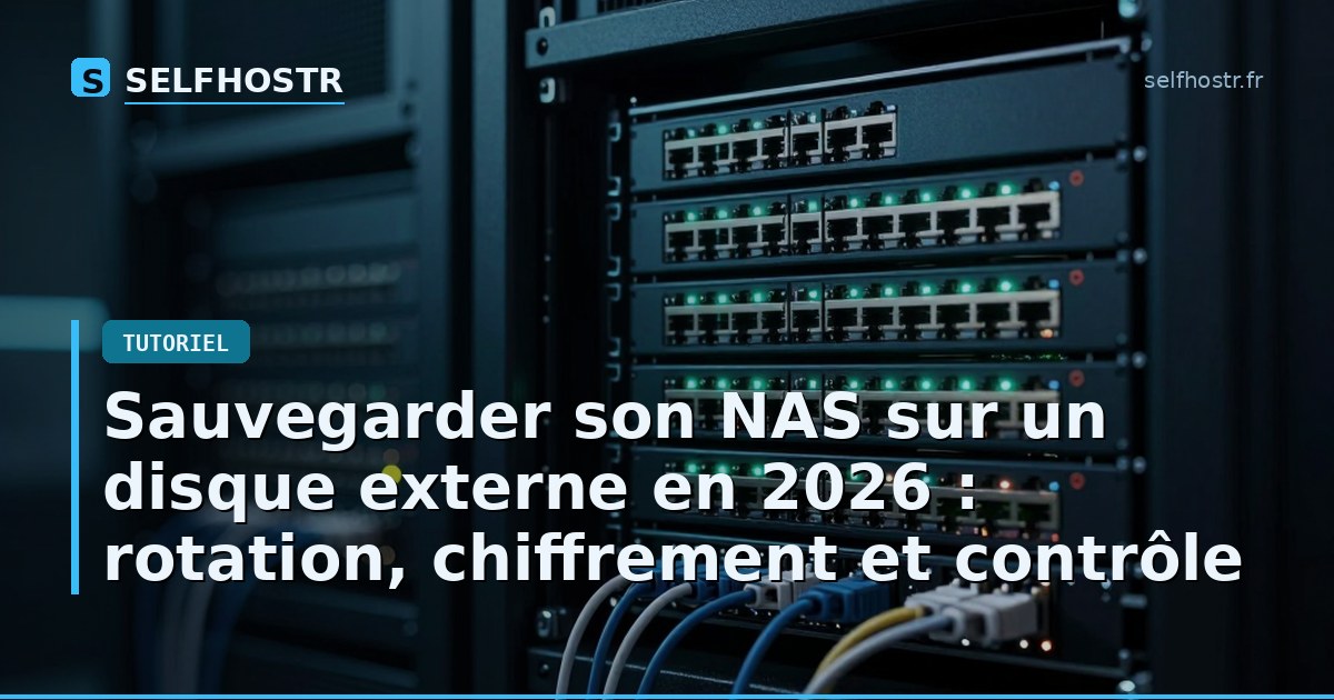 Sauvegarder son NAS sur un disque externe en 2026 : rotation, chiffrement et contrôle
