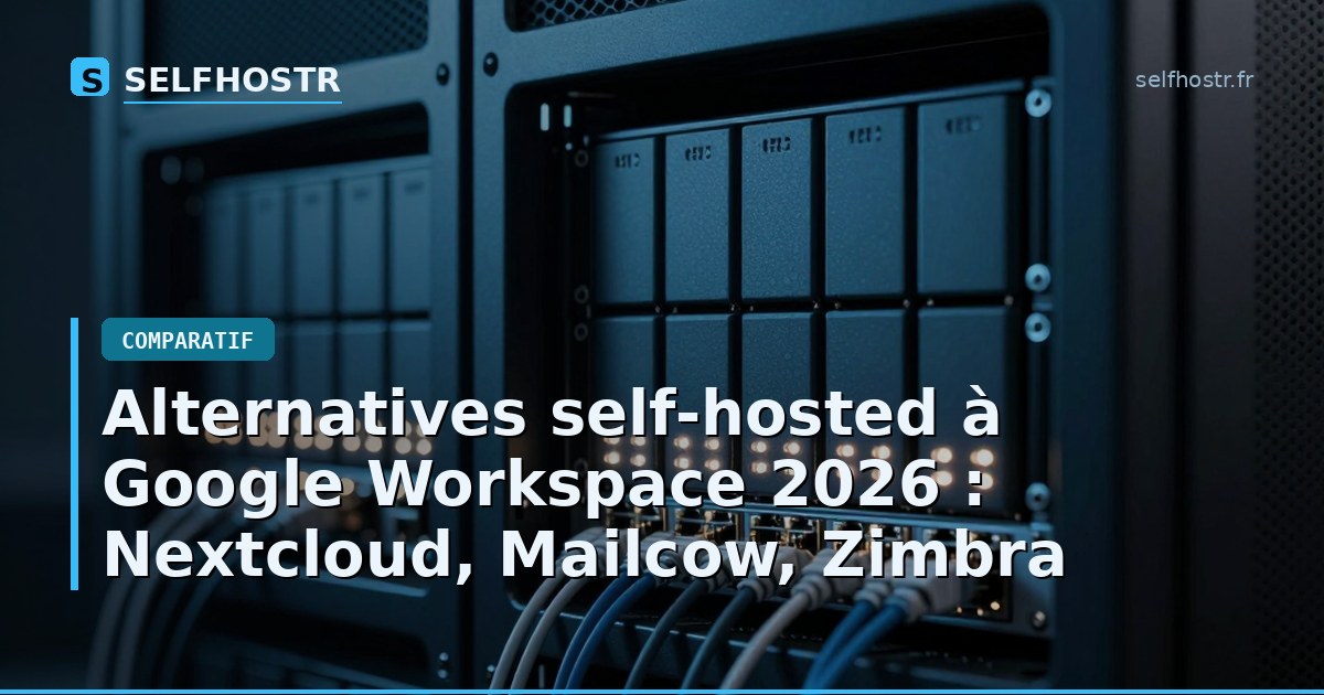 Alternatives self-hosted à Google Workspace 2026 : Nextcloud, Mailcow, Zimbra