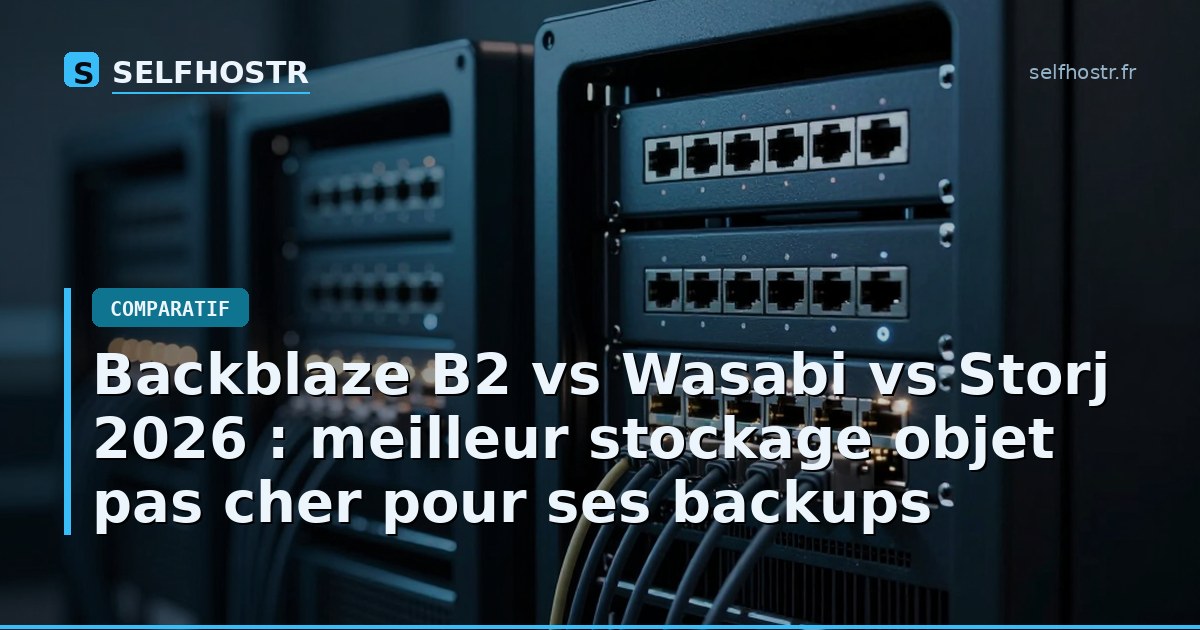 Backblaze B2 vs Wasabi vs Storj 2026 : meilleur stockage objet pas cher pour ses backups