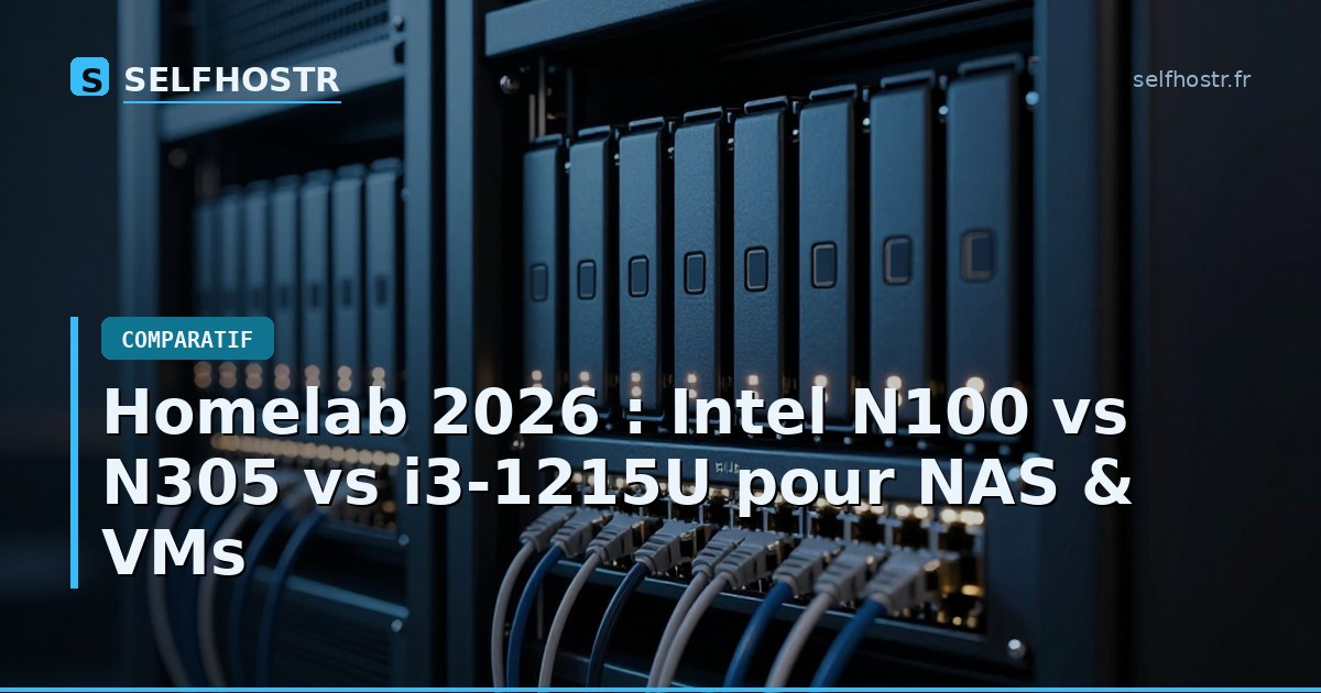 Homelab 2026 : Intel N100 vs N305 vs i3-1215U pour NAS & VMs