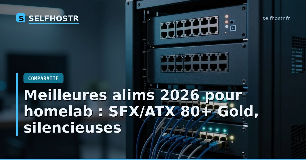 Meilleures alims 2026 pour homelab : SFX/ATX 80+ Gold, silencieuses