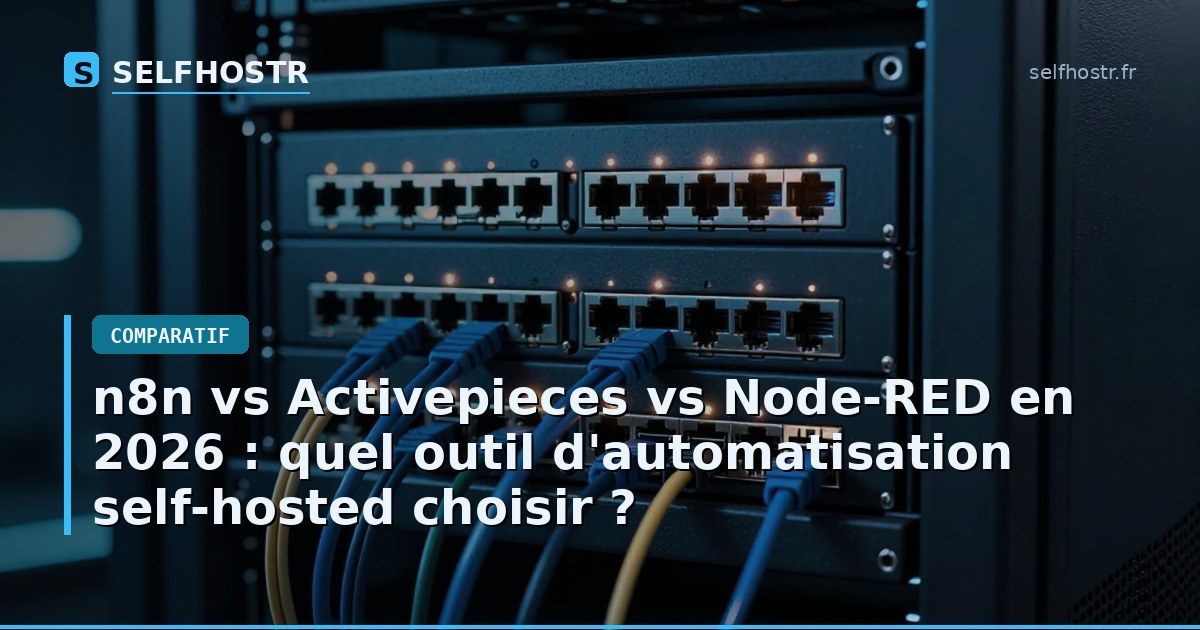 n8n vs Activepieces vs Node-RED en 2026 : quel outil d'automatisation self-hosted choisir ?