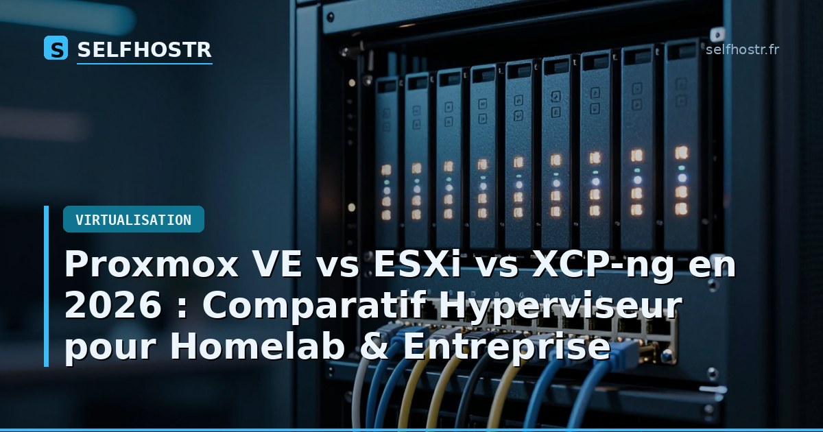 Proxmox VE vs ESXi vs XCP-ng en 2026 : Comparatif Hyperviseur pour Homelab & Entreprise
