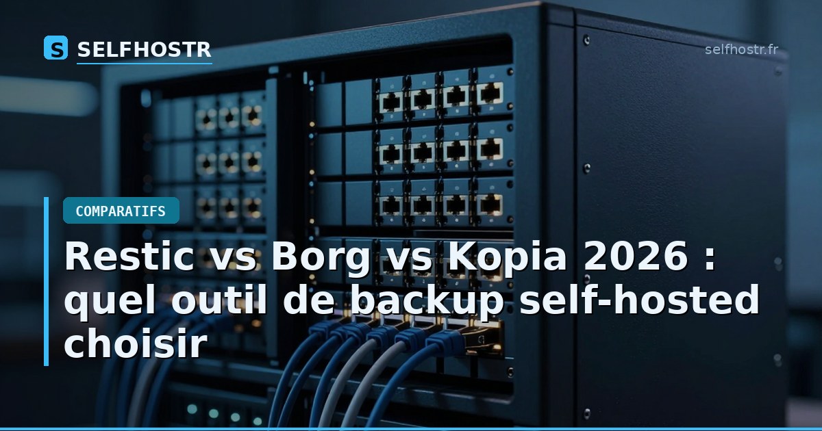 Restic vs Borg vs Kopia 2026 : quel outil de backup self-hosted choisir