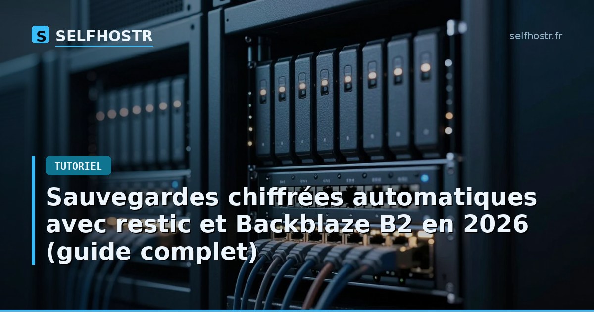 Sauvegardes chiffrées automatiques avec restic et Backblaze B2 en 2026 (guide complet)